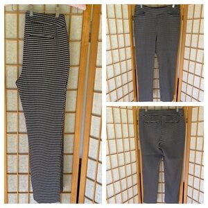 Chico’s Black & White Print Stretch Knit Pants SZ 8
